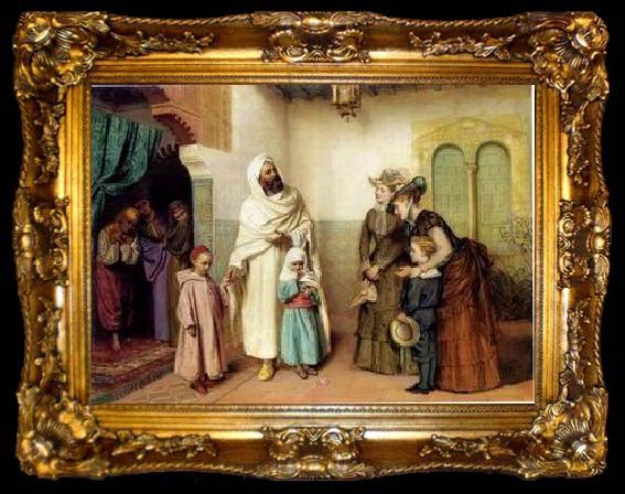 framed  unknow artist Arab or Arabic people and life. Orientalism oil paintings 22, ta009-2